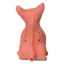 Load image into Gallery viewer, Western Mexico Pre-Hispanic Red Ceramic Dog Ocarina Flute - Red Aztec Puppy | NOVICA