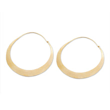 Load image into Gallery viewer, Modern Gold Plated Hoop Earrings - Solar Halo | NOVICA