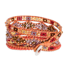 Load image into Gallery viewer, Handcrafted Beaded Positive Energy Long Wrap Bracelet - Radiant Protection | NOVICA