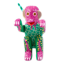 Load image into Gallery viewer, Multicolored Small Alebrije Figurine - Bold Monkey | NOVICA