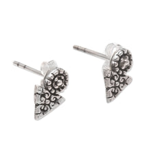 Load image into Gallery viewer, Hand Made Sterling Silver Stud Earrings - Time's Arrow | NOVICA