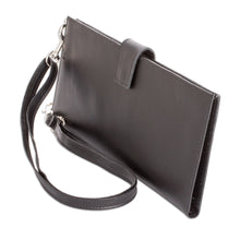 Load image into Gallery viewer, Handcrafted Black Leather Wallet from Costa Rica - Family Tradition in Black | NOVICA