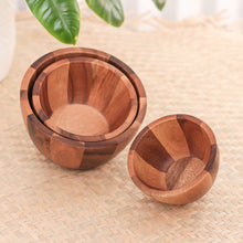 Load image into Gallery viewer, Hand Carved Raintree Wood Serving Bowls (Set of 3) - Gather Round | NOVICA