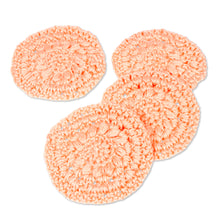 Load image into Gallery viewer, Set of 4 Handmade Petal Pink Crocheted Coasters - Petal Pink Pinwheel | NOVICA