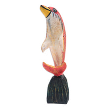 Load image into Gallery viewer, Jempinis Wood Dolphin Statuette from Bali - Balancing Dolphin | NOVICA
