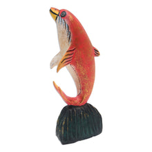Load image into Gallery viewer, Jempinis Wood Dolphin Statuette from Bali - Balancing Dolphin | NOVICA