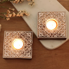 Load image into Gallery viewer, Artisan Crafted Tealight Candle Holders from India (Pair) - Celebration Day | NOVICA