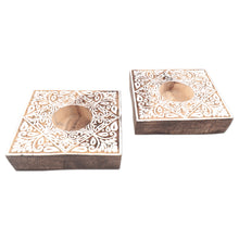 Load image into Gallery viewer, Artisan Crafted Tealight Candle Holders from India (Pair) - Celebration Day | NOVICA