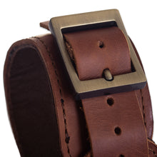 Load image into Gallery viewer, Handmade Leather and Wool Bracelet from Peru - Cusco Lands | NOVICA
