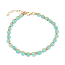 Load image into Gallery viewer, Handcrafted Amazonite Bead Bracelet - Aqua and Gold | NOVICA