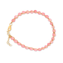 Load image into Gallery viewer, Pink Quartz Bracelet with Gold Plated Clasp - Pink and Gold | NOVICA