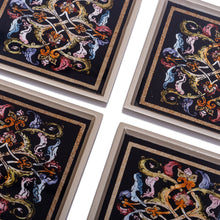 Load image into Gallery viewer, Artisan Hand-Painted Glass Coasters (Set of 4) - Silver Elegance | NOVICA