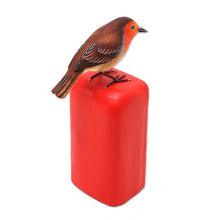 Load image into Gallery viewer, Artisan Crafted Suar Wood Bird Statuette - Air Mail | NOVICA