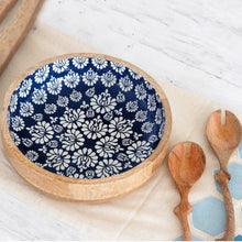 Load image into Gallery viewer, Handcrafted Wood Salad Bowl and Servers (3 Piece Set) - Delhi Lotus | NOVICA