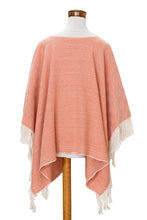 Load image into Gallery viewer, Handloomed Cotton Poncho in Orange Tones from El Salvador - Orange Sand | NOVICA