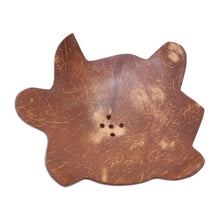 Load image into Gallery viewer, Coconut Shell Soap Dish with Turtle Motif - Come Clean | NOVICA