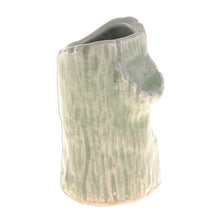 Load image into Gallery viewer, Handcrafted Celadon Bud Vase - Faux Bois | NOVICA