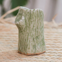 Load image into Gallery viewer, Handcrafted Celadon Bud Vase - Faux Bois | NOVICA