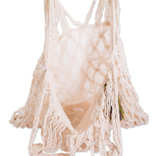 Load image into Gallery viewer, Diamond-themed Cotton Macrame Shoulder Bag with Tassel - Diamond Charm | NOVICA