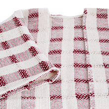 Load image into Gallery viewer, Hand-woven Red and White Ruana Made with 100% Cotton - Rustic in Red | NOVICA