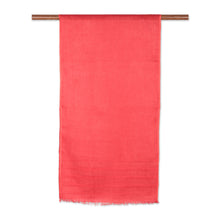 Load image into Gallery viewer, Linen Shawl in a Strawberry Tone Made in India - Dreams in Strawberry | NOVICA