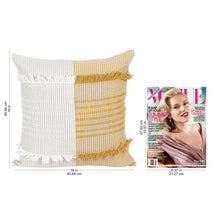 Load image into Gallery viewer, Amber and Ivory Cotton Cushion Covers (Pair) - Delhi Sophistication in Honey | NOVICA