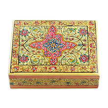 Load image into Gallery viewer, Wood Papier Mache Decorative Box from India - Blooms in Persia | NOVICA