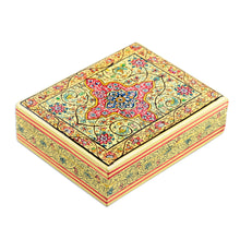 Load image into Gallery viewer, Wood Papier Mache Decorative Box from India - Blooms in Persia | NOVICA