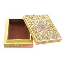 Load image into Gallery viewer, Wood Papier Mache Decorative Box from India - Blooms in Persia | NOVICA