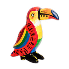 Load image into Gallery viewer, Handmade Guatemalan Multicolored Wood Figurine of Bird - Tranquil Toucan | NOVICA