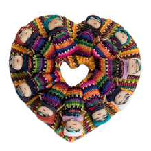 Load image into Gallery viewer, Handmade Heart-Form Cotton Worry Doll Magnet from Guatemala - Joyful Heart | NOVICA