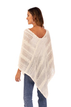 Load image into Gallery viewer, Handwoven Peruvian Baby Alpaca Blend Poncho Soft to Touch - Ivory Softness | NOVICA