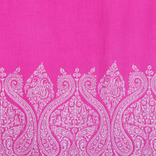 Load image into Gallery viewer, Paisley and Leafy Fuchsia Wool and Silk Shawl from India - Fuchsia Glam | NOVICA