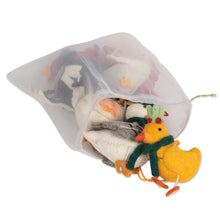 Load image into Gallery viewer, Handcrafted Wool Felt Chicken Geese Ornaments (Set of 6) - Fine Feathered Friends | NOVICA