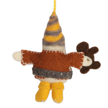 Load image into Gallery viewer, Handcrafted Wool Felt Christmas Ornaments (Set of 6) - Glad Tiding Gnomes | NOVICA