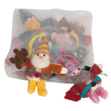 Load image into Gallery viewer, Handcrafted Wool Felt Christmas Ornaments (Set of 6) - Glad Tiding Gnomes | NOVICA