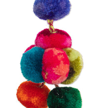 Load image into Gallery viewer, Handcrafted Multicolor Pompom Charm Keychain from Peru - Colorful Charm | NOVICA