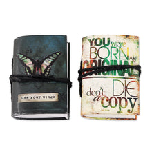 Load image into Gallery viewer, Handcrafted Mini Journal with Handmade Paper Pages (pair) - Motivation | NOVICA
