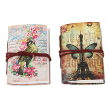 Load image into Gallery viewer, Paper Mini-Journals with Screen-Printed Motifs (Set of 2) - Flying Dreams | NOVICA