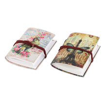 Load image into Gallery viewer, Paper Mini-Journals with Screen-Printed Motifs (Set of 2) - Flying Dreams | NOVICA