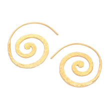 Load image into Gallery viewer, Balinese 18k Gold-plated Coil Drop Earrings - Spinning My Mind | NOVICA