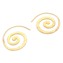 Load image into Gallery viewer, Balinese 18k Gold-plated Coil Drop Earrings - Spinning My Mind | NOVICA