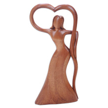 Load image into Gallery viewer, Abstract Woman Wood Statuette Hand Carved in Indonesia - Woman Celebrating | NOVICA