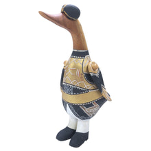 Load image into Gallery viewer, Bamboo and Teak Wood Duck Sculpture in Royal Garments - Prince Duck | NOVICA