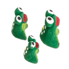 Load image into Gallery viewer, Set of 3 Handcrafted Frog Ceramic Figurines from Guatemala - Frog Reunion | NOVICA