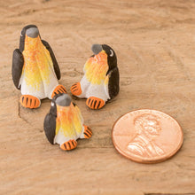 Load image into Gallery viewer, Set of 3 Penguin Ceramic Figurines from Guatemala - Penguin Reunion | NOVICA