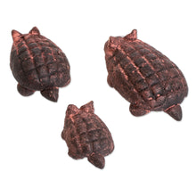 Load image into Gallery viewer, Set of 3 Hand-painted Armadillo Shaped Ceramic Figurines - Armadillo Family | NOVICA