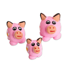 Load image into Gallery viewer, Set of 3 Pink Pig Ceramic Figurines Handcrafted in Guatemala - Pink Pig Family | NOVICA