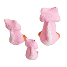 Load image into Gallery viewer, 3 Handcrafted Pink Ceramic Kitty Cat Figurines - Perky Pink Pussycats | NOVICA