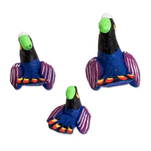 Load image into Gallery viewer, Set of 3 Hand-painted Turkey-themed Ceramic Figurines - Turkey Family | NOVICA